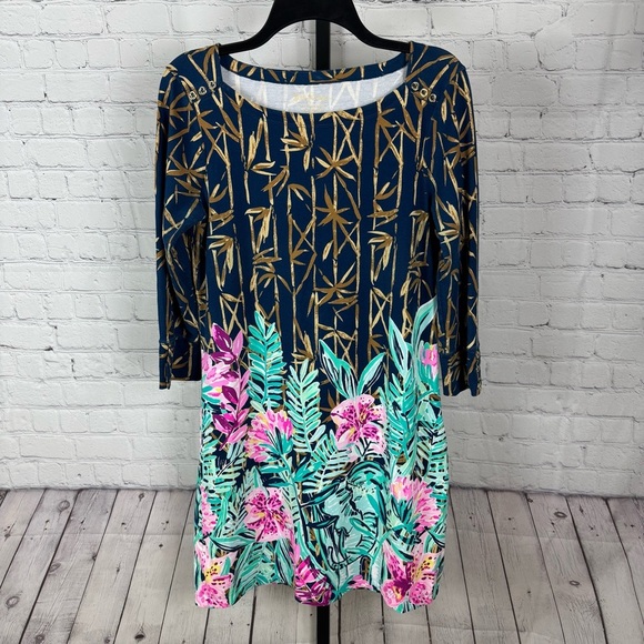 Lilly Pulitzer Sophie Dress UPF 50+ Floral Bamboo Print Size Large - Picture 1 of 10